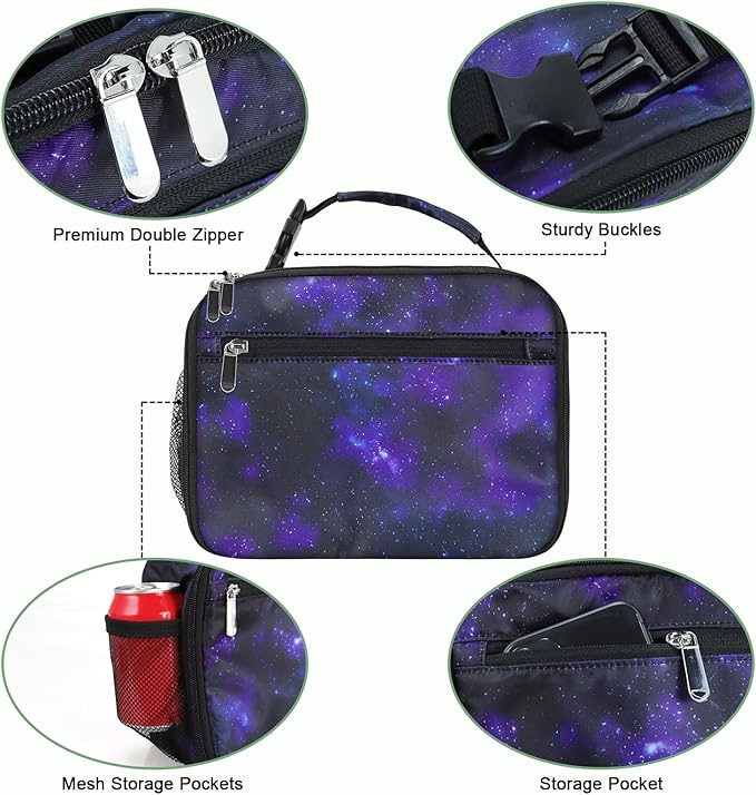 Kids Lunch Box for Boys Girls Lunch Bag Insulated Durable Lunchbox Children Lunch Tote Bag for School Star