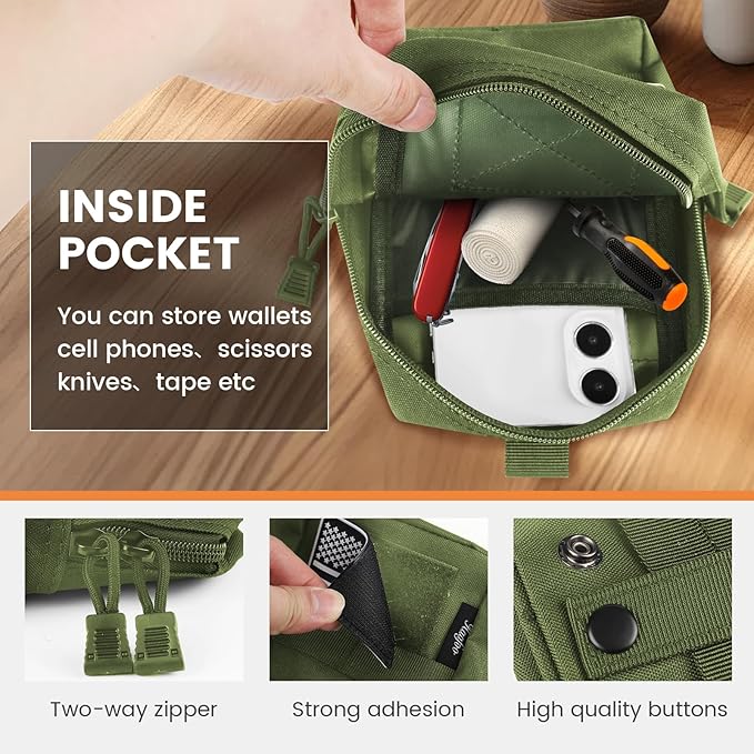 Molle Pouch, Compact Water Resistant Tactical EDC Utility Pouch Tear-Resistant Tactical Organizer Gear Pouch