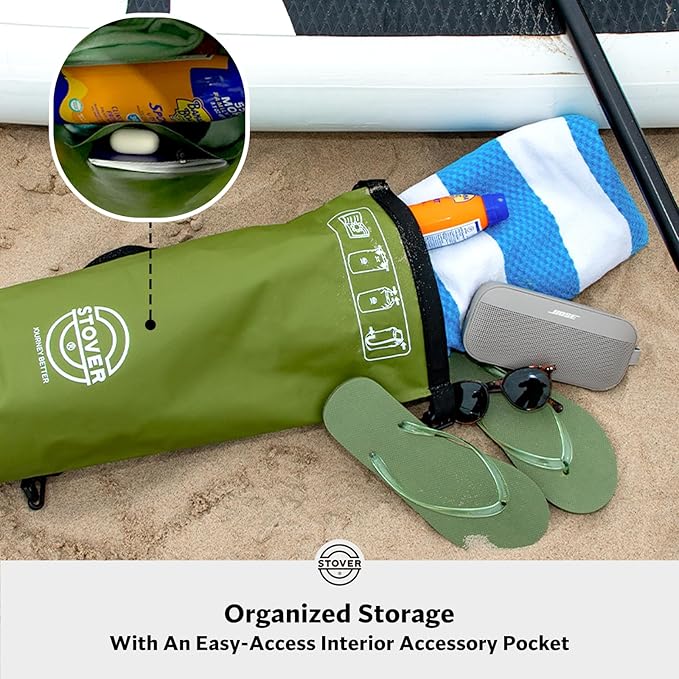 STOVER 5/10/25/30/40/55L Waterproof Dry Bag, Small Lightweight Roll Top Dry Bag Backpack w/Waterproof Phone Case, Kayaking, Travel, Hiking, Fishing, Tubing, Camping, the Beach, Men/Women (Green)