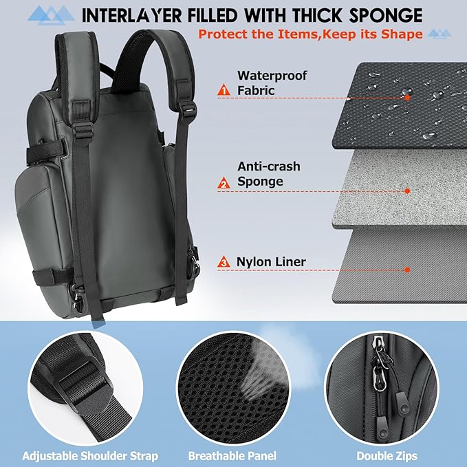 RAINSMORE Bike Bags for Bicycle Rear Rack 15L Waterproof Bike Ebike Trunk Pannier Saddle Bag with Rain Cover Bike Accessories Backpack Shoulder Bag for Commuter Travel Outdoor, Grey