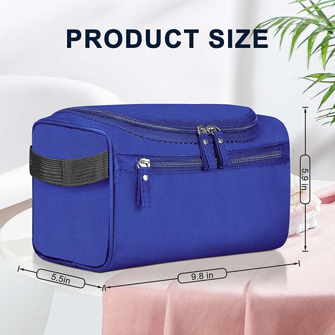 Hanging Toiletry Bag for Women and Men Traveling Makeup Large Capacity Cosmetics Portable Dopp Kit Storage Organizer Bag with Hanging Hook for Toiletries Brushes (Navy Blue)