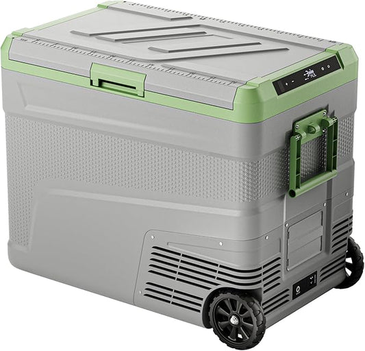 12 Volt Refrigerator Portable Fridge - 58 Quart(55L) Electric Cooler Big Zone with Wheels, 12V Fridge -4℉-68℉ for Camping, Boating, Truck, RV, Outdoor, Home