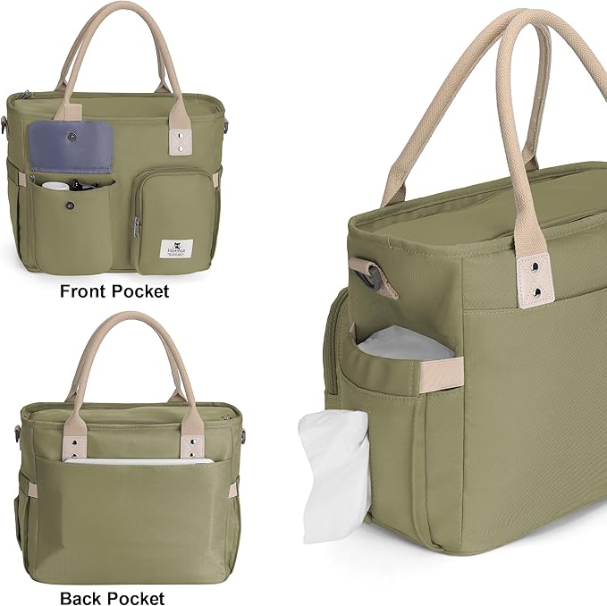 Hafmall Insulated Lunch Bag for Adults,Big lunch box for men, Wide Opening Insulated Bag with Shoulder Strap, Reusable Adult Lunch Bag For Work, Picnic(Deep Greene)