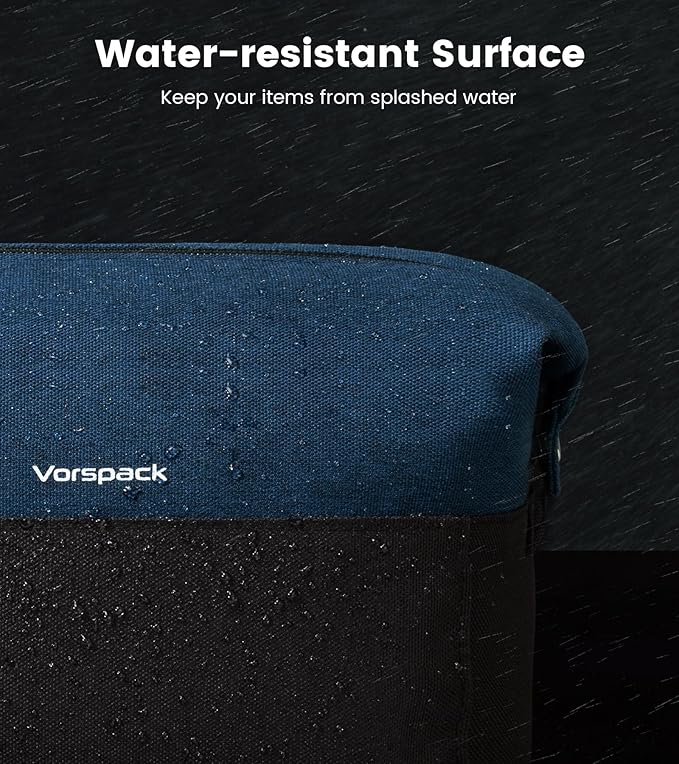 Vorspack Travel Toiletry Bag for Men - Lightweight Mens Toiletry Travel Bag Water Resistant Dopp Kit Shaving Bag for Skincare Toiletries Bathroom Gifts - Navy Blue