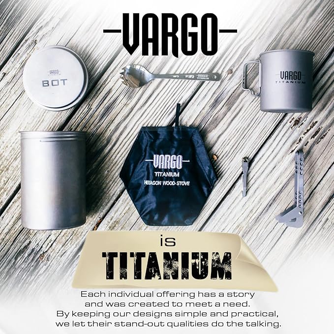 Vargo Titanium BOT Series | Vargo BOT - 700 | Titanium Cooking Pot and Water Bottle with Foldable Handles and Watertight Lid | 700ml (23 oz.)