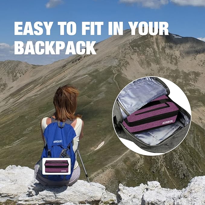 Aosbos Mini Lunch Bag Small Lunch Box for Women Men Insulated Lunchbag Compact Lunch Cooler Bags Adult Lunch Pail Thermal Lunchbox Reusable Snack Boxes Sandwich Container Loncheras Para Mujer