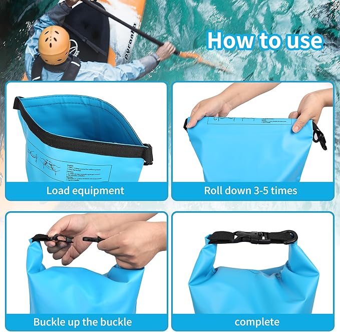 Dry Bag Waterproof for Women Men,20L Rolled Lightweight Dry Storage Bag Backpack with Phone Case for Travel,Swimming,Boating, Kayaking,Camping & Beach,Lake Blue