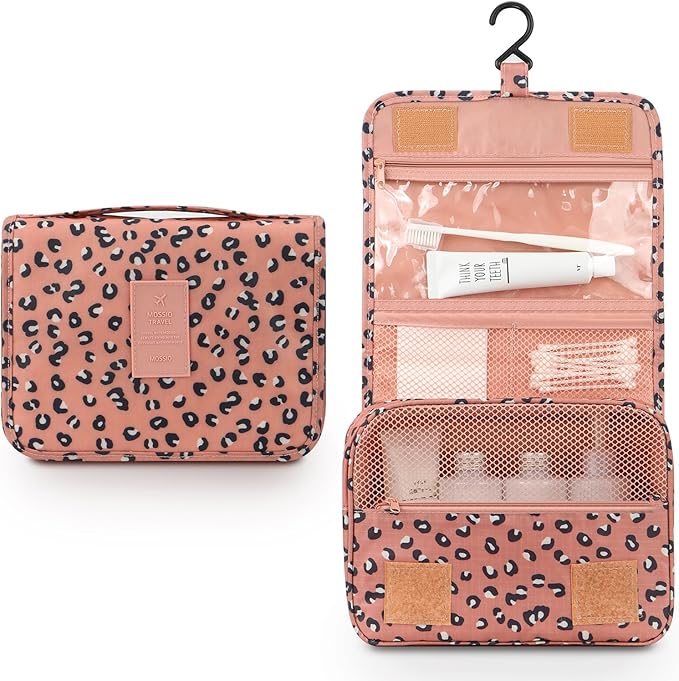 Mossio Hanging Toiletry Bag - Large Cosmetic Makeup Travel Organizer for Men & Women with Sturdy Hook