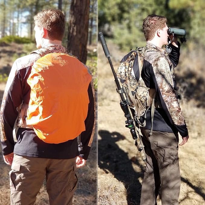 AUSCAMOTEK Camo Hunting Backpack Camouflage Bag Waterproof Day Pack for Fishing Hiking Camping Digital Desert Large