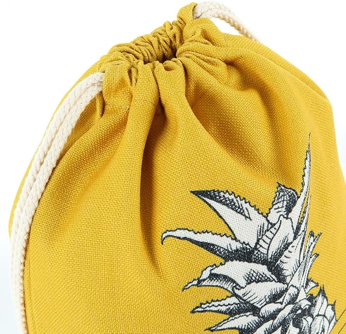 Drawstring Backpack Pineapple Style String Bag Canvas Beach Sport Daypack