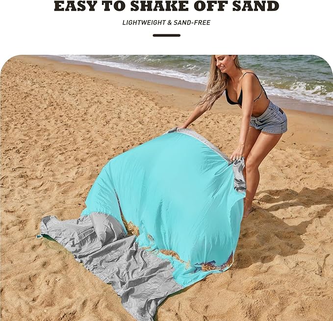 AlphaBeing Beach Blanket – Oversized 84"x84" Sandproof, Waterproof, Quick-Dry Mat for 1–7 Adults