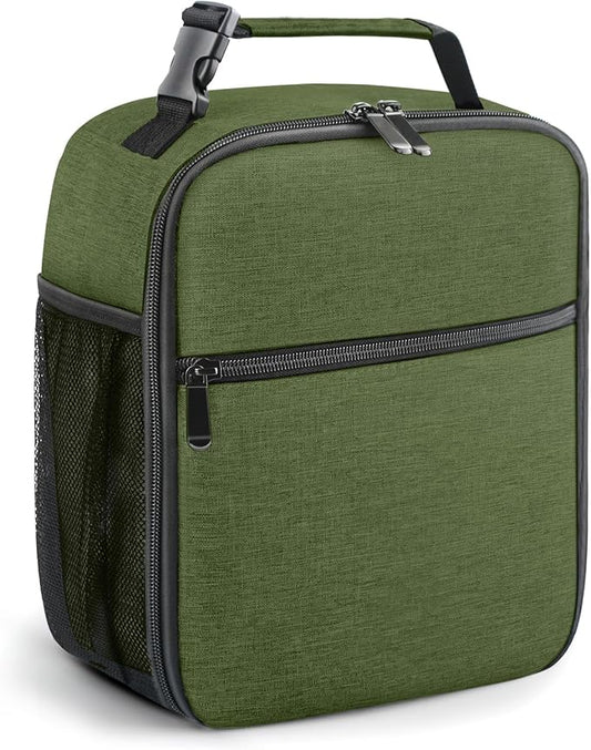 Lunch Bag for Men/Women, Reusable Lunchbox for Adult, Small Insulated Lunch box, Lunch Tote Bag for Office, Work, Picnic - Green