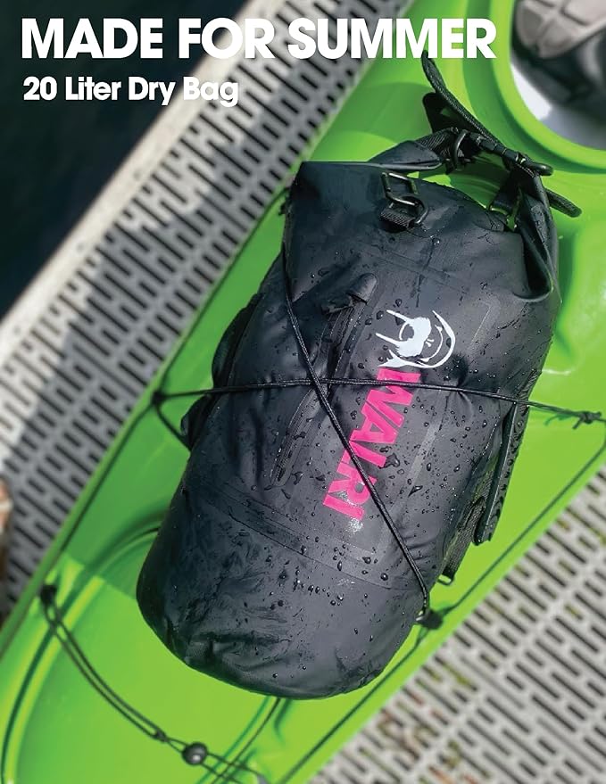 WALRI 20L Waterproof day pack for Sports, Surf, Turf and Dirt (Black)