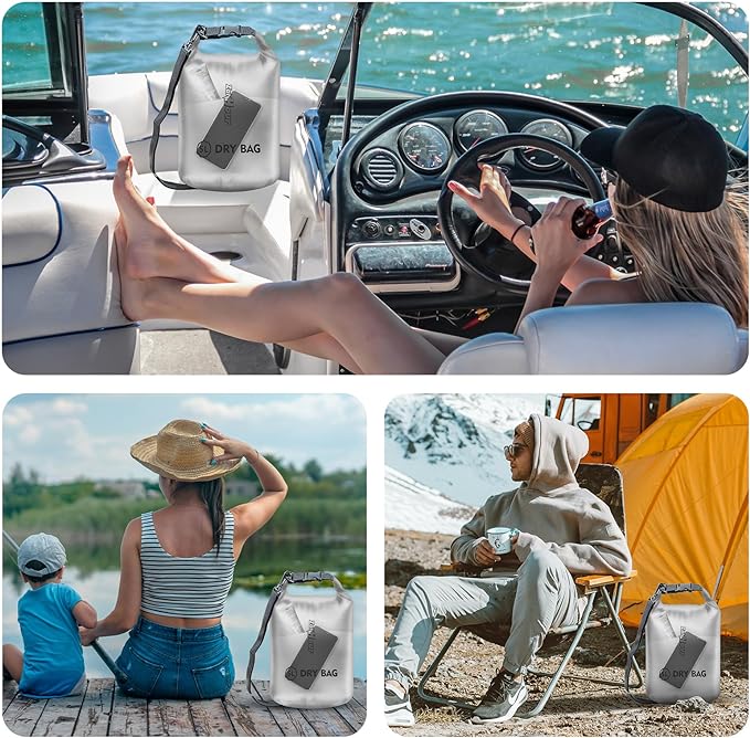 Waterproof Dry Bag - Roll Top Transparent Storage Bag,2L/5L/10L/20L,Suitable for Traveling, Swimming, Kayaking, Camping, Fishing, Rainy Day Trips