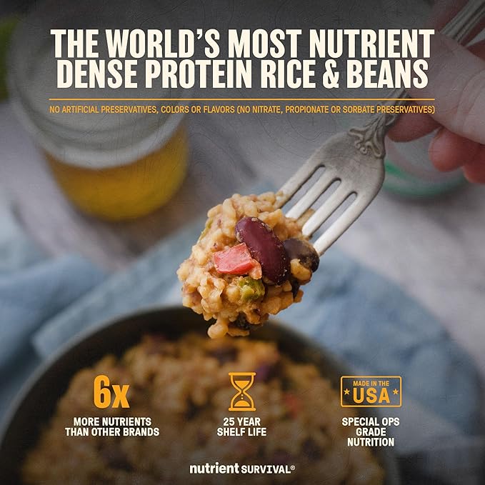 Nutrient Survival MRE Southwestern Medley Ready to Eat Meals (10 Servings) Freeze Dried Prepper Supplies & Emergency Food Supply, 40 Essential Nutrients, Shelf Stable Up to 25 Years, One Can
