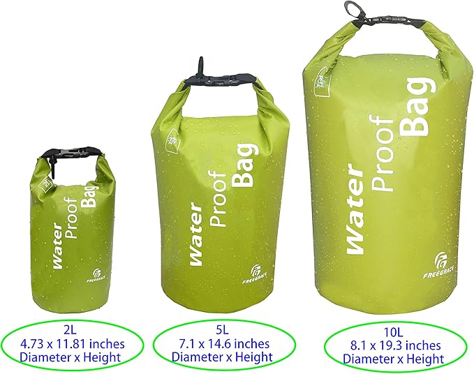 Waterproof Dry Bag - Lightweight Dry Sack with Seals and Waterproof Case - Float on Water - Keeps Gear Dry for Kayaking, Beach, Rafting, Boating, Hiking, Camping and Fishing