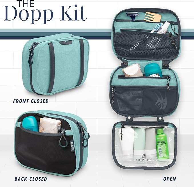 Toiletry Bag Kit Set: Hanging Travel Toiletry Bag + 311 TSA Cosmetic Liquid Bag + Ultralight Accessory Organizer Pouch