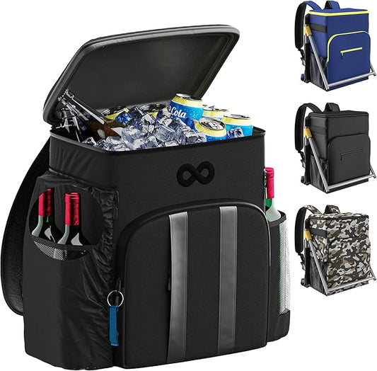 Everlasting Comfort Insulated Cooler Backpack - 54 Can, Leakproof Liner, Waterproof Zipper, Soft Backpack Cooler Bag for Men and Women - Beach, Picnic, Camping, Lunch