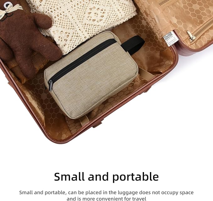 Travel Toiletry bag Toiletry bag for women men Hanging toiletry bag Cosmetic bag Travel accessories for Women Men (Khaki)