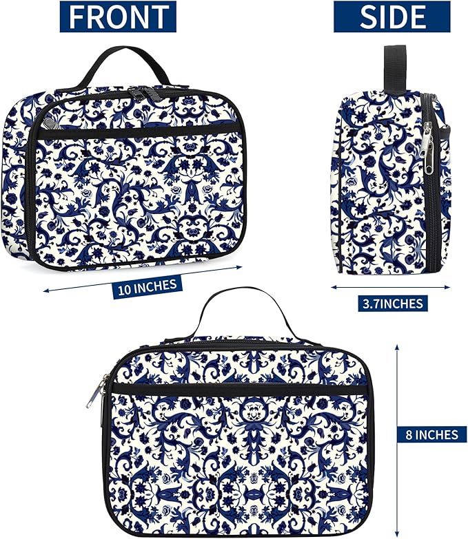 rickyh style Lunch Box with Padded Liner, Spacious Insulated Lunch Bag Durable Thermal Lunch Cooler Pack with Strap for Men Women Boys Girls Adults School Sports Beach Picnic Work Camp,2 Pocket