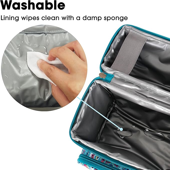 J World Corey Kids Lunch Bag. Insulated Lunch-Box for Boys Girls, Mint Tribal