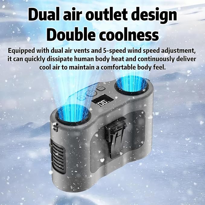 Waist mounted air conditioning fan - a cooling device designed specifically for outdoor workers, equipped with a 20000mAh battery, providing 40 hours of long-lasting battery life (grey)