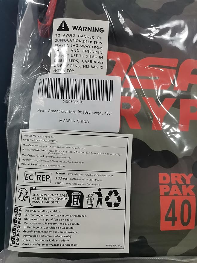 Motorcycle Dry Bag - Waterproof Motorcycle Duffle & Luggage Tail Bag Saddle Bags with Roll Top Closure, Large Storage Space，for Motorcycle Back Seat(Jungle, 40L)