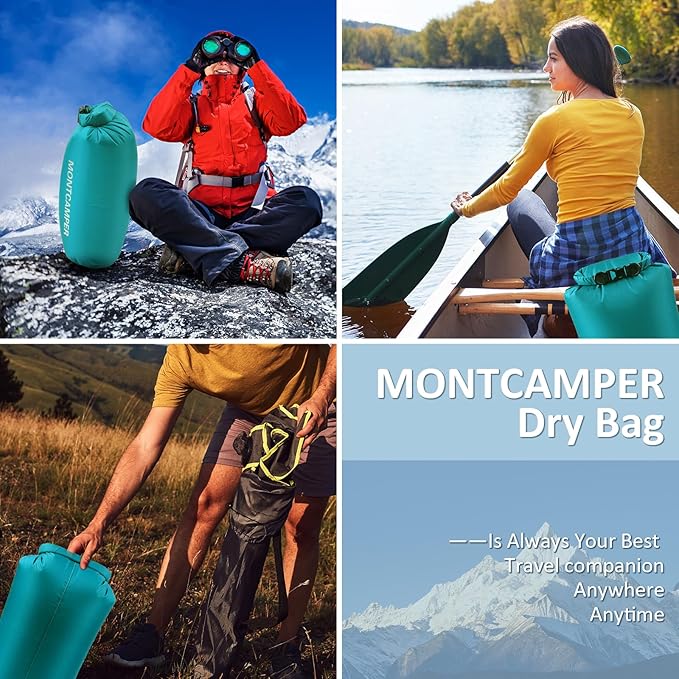 30D Nylon Waterproof Dry Bag-Suitable for Hiking, Kayaking and Rafting-Portable Waterproof Storage Sack with Roll Top Closure-Float on Water(3L/Turquoise blue)