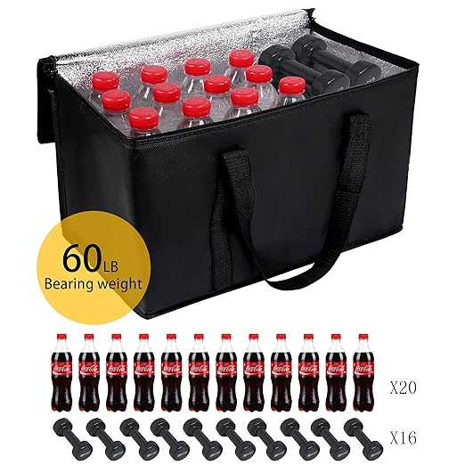 Musbus Insulated Travel Cooler Bag - Keeps Food Warm/Cold, Perfect for Airplane, Doordash & Catering Delivery