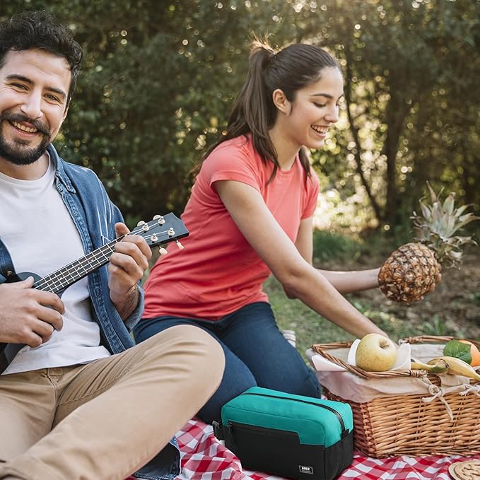 MIER Freezable Snack Bags Small Frozen Mini Cooler Lunch Bag Freezer Insulated Pouch for Kids Adults Work School Travel On-the-go, Blue/Black