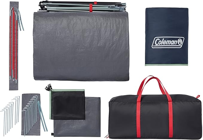 Coleman Skydome XL Large Family Tent with 5 Minute Setup, Weatherproof 8/12 Person Tent with Rainfly & Carry Bag, Fits Multiple Queen Airbeds, Made of PFAS-Free Materials