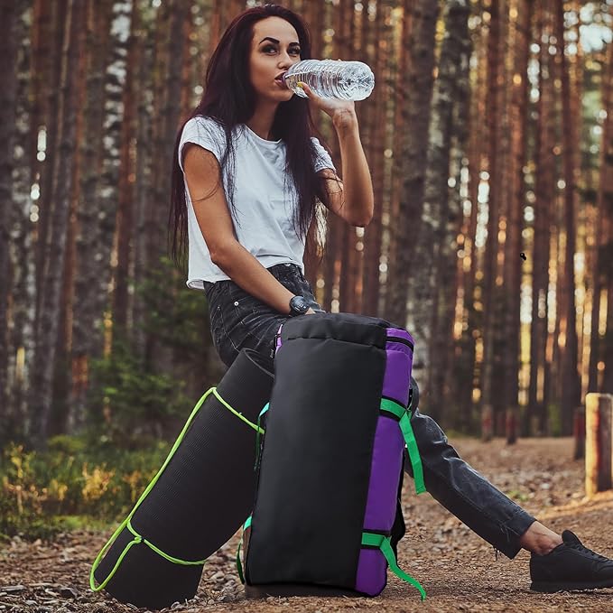 MIER Large Duffel Backpack Sports Gym Bag with Shoe Compartment, Heavy Duty and Water Resistant, Purple, 90L