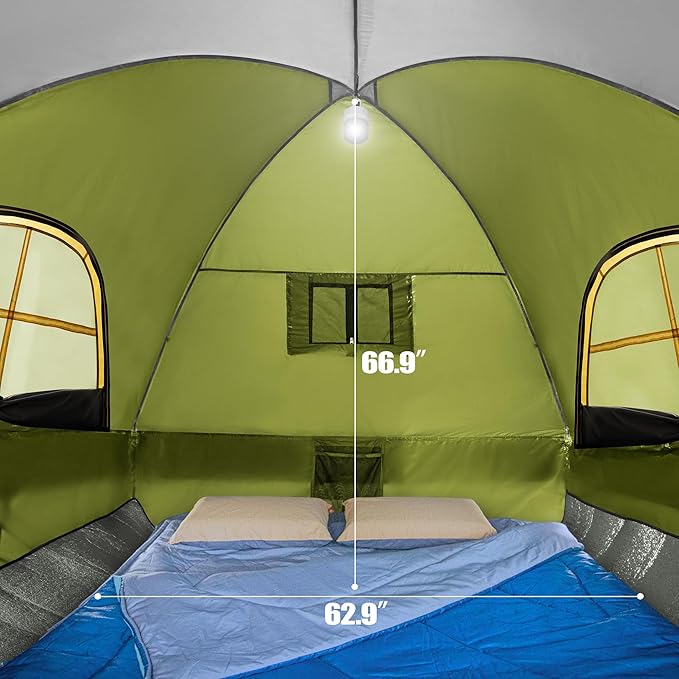 Pickup Truck Tent, Waterproof PU2000mm Double Layer for 5.5-6.0 FT Truck Bed, Portable Bed Tent for Camping, Green