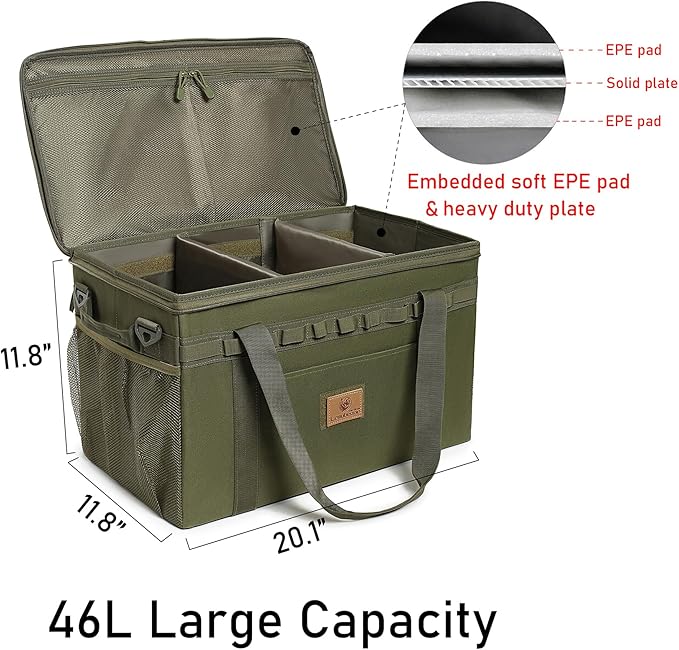 Tactical Camping Storage Bag Utility Tote Bag Camping Kitchen Organizer with Axe Holder & Shoulder Strap