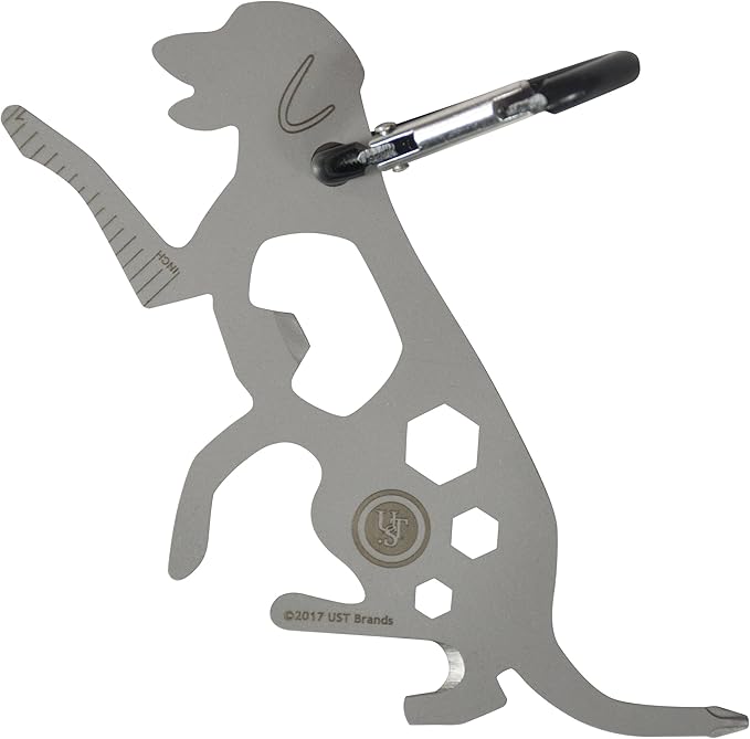 UST Tool-a-Long Multi-Tool Carabiners with Durable, Compact Stainless Steel Construction for Hiking, Kayaking, Camping, Travel and Outdoor Survival