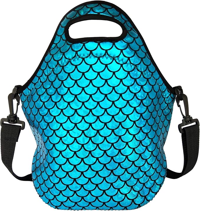 YOUDA Insulated Lunch Bag Neoprene Shoulder Lunch Tote Boxes Bags for Women Men Work Office Outdoor Picnic Travel (Blue)