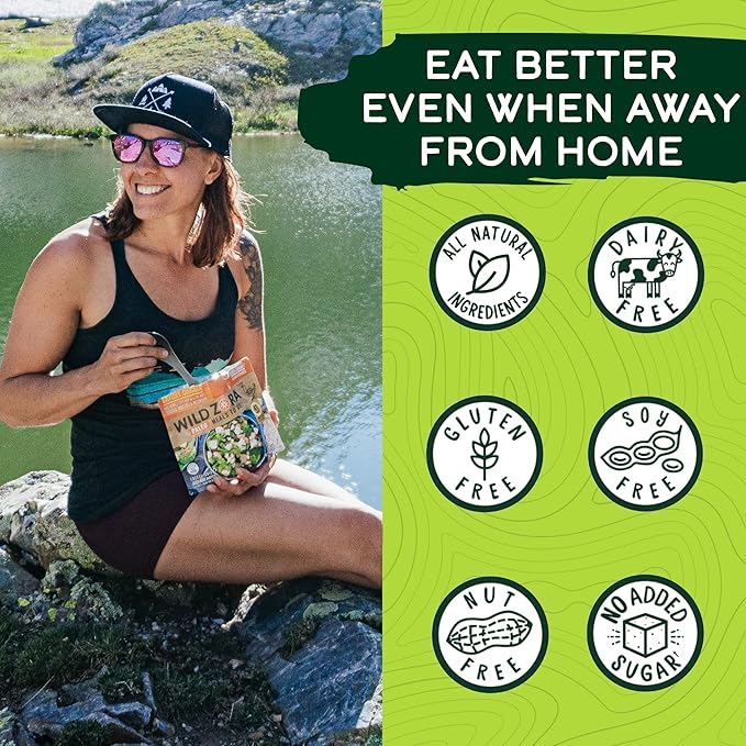 Wild Zora Paleo Freeze Dried Meals for Backpacking & Camping - Healthy Gluten Free & Grain Free Camping Meals/Backpacking Food + No Added Sugar - Includes Breakfast & Dinner Options (Variety 7-pack)