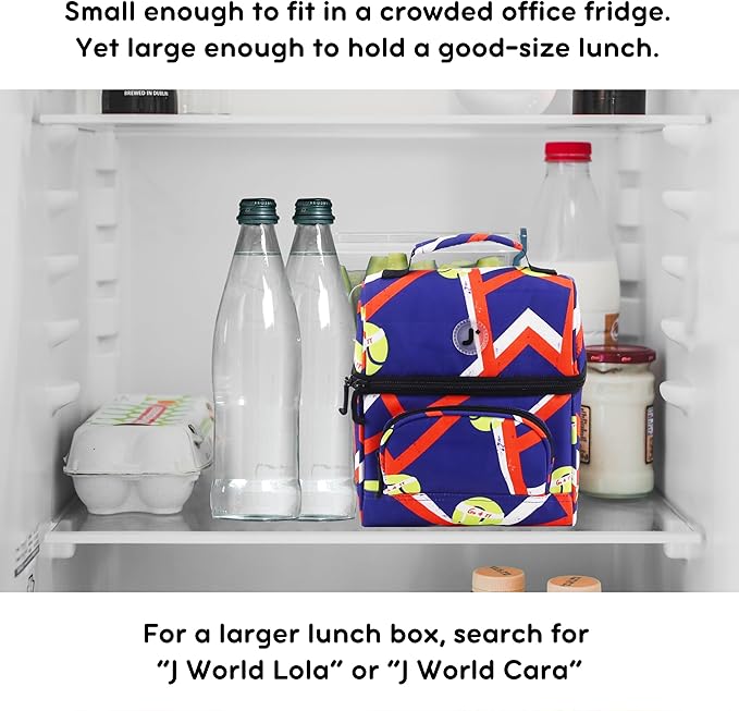 J World Corey Kids Lunch Bag. Insulated Lunch-Box for Boys Girls, Tennisy