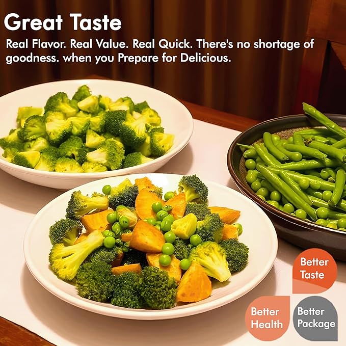 NuManna Triple Pack Freeze-Dried 3 Vegetables Buckets 300 Servings Contains Peas, Green Beans & Broccoli | Non-GMO, No Preservatives, No MSG Camping & Emergency Survival Food with 25 Years Shelf Life