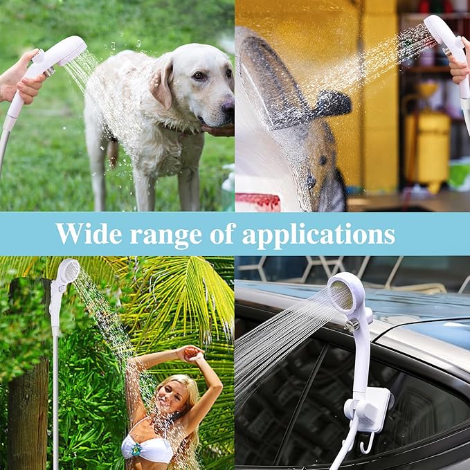 Upgrade Portable Camping Shower, Portable Shower for Camping, Outdoor Camp Shower Pump with 5200mAh Battery, 90 Mins Shower Time, Electric Shower Pump for Outdoor Bathing Pet Cleaning Garden Watering