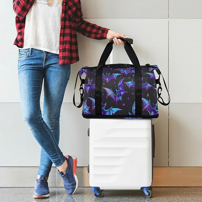 Women's Weekender Duffle Bag for Travel and Gym with Toiletry and Shoes Compartment