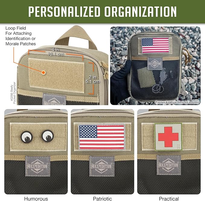 MAXPEDITION Beefy Pocket Organizer, Compact, MOLLE-Compatible, 1000D Nylon Tactical Pouch, Everyday Carry Tool and Gear Storage for Outdoor, Tactical, Survival, 0266