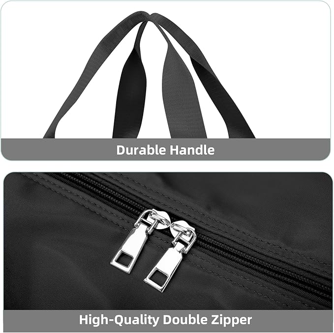 Skycase Gym Bags for Men - Duffle Bag Women - Gym Bag with Shoe Compartment for Fitness, Sports - Wet and Dry Bag, Waterproof Backpack for Swimming, Yoga, Travel (Black)