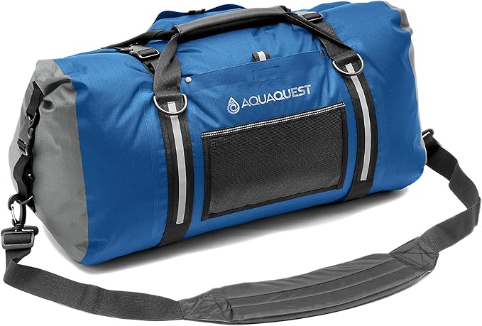 AquaQuest White Water Duffel - 100% Waterproof, Heavy Duty, Versatile, Comfortable - Durable Protective Dry Bag for Travel, Sport, Motorcycle, Boat, Fishing - 50, 75, or 100 L