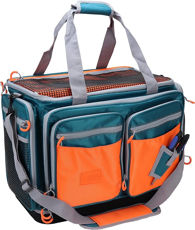OSAGE RIVER Fishing Tackle Bag, Saltwater Fishing Gear Bag, Tackle Box Organizer with Waterproof Non-Slip Bottom, Padded Shoulder Strap, and Fishing Pliers, Fishing Gifts for Men