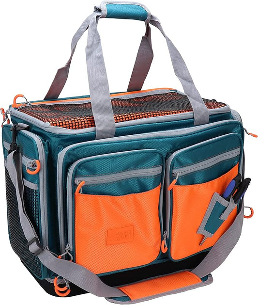 OSAGE RIVER Fishing Tackle Bag, Saltwater Fishing Gear Bag, Tackle Box Organizer with Waterproof Non-Slip Bottom, Padded Shoulder Strap, and Fishing Pliers, Fishing Gifts for Men