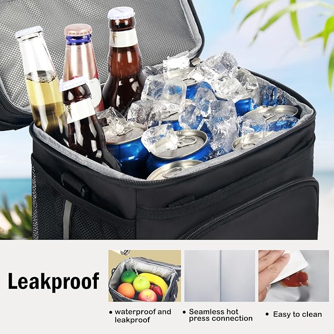 Lunch Box For Men/Women,Large Double-layer Insulated Expandable Reusable Leakproof Cooler Bags For Adults,Lunch Bag With Adjustable Shoulder Strap For Office Travel Picnic（Pink）