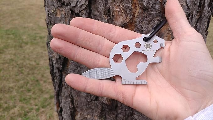 UST Tool-a-Long Multi-Tool Carabiners with Durable, Compact Stainless Steel Construction for Hiking, Kayaking, Camping, Travel and Outdoor Survival