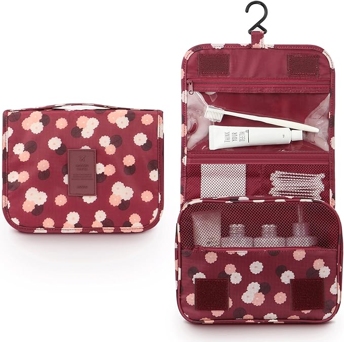 Mossio Hanging Toiletry Bag - Large Cosmetic Makeup Travel Organizer for Men & Women with Sturdy Hook