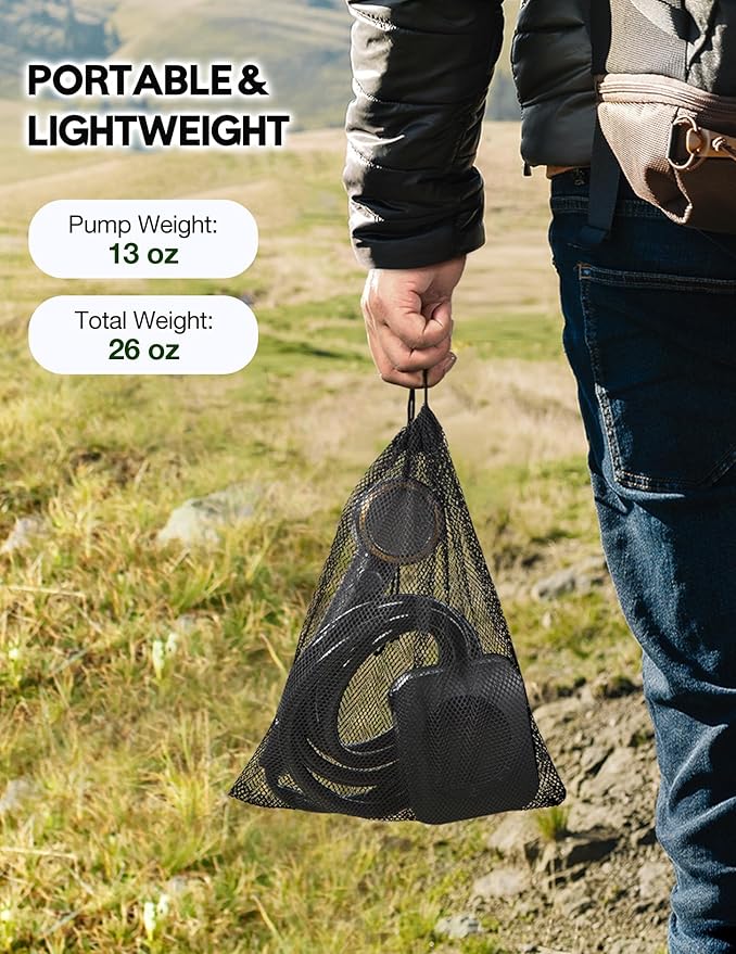 Portable Shower for Camping 8000mAh with 3X Stronger Water Flow, Portable Camping Shower with 5 Pressure Levels, 4 Spray Modes, 26oz Ultra Lightweight, IPX8 Waterproof